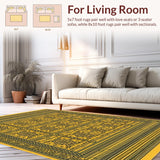 Ultra Soft Area Rug, Non Slip, Stain Resistant, Washable Area Rugs for Living Room, Bedroom, Backyard Patio Area(Yellow)