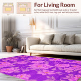 Ultra Soft Area Rug, Non Slip, Stain Resistant, Washable Area Rugs for Living Room, Bedroom, Charming Soft Pastel Aesthetic(Purple)