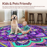 Ultra Soft Area Rug, Non Slip, Stain Resistant, Washable Area Rugs for Living Room, Bedroom, Lively Contemporary Tiled Aesthetic(Purple)