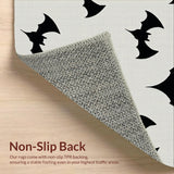 Ultra Soft Area Rug, Non Slip, Stain Resistant, Washable Area Rugs for Living Room, Bedroom, Witchy Bat Shape Bedroom Spooky Decor Mat(Black)