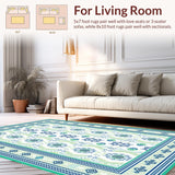 Ultra Soft Area Rug, Non Slip, Stain Resistant, Washable Area Rugs for Living Room, Bedroom, Joyful Pastel Animal Print Composition(White)
