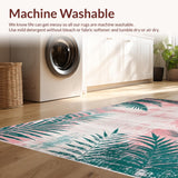 Ultra Soft Area Rug, Non Slip, Stain Resistant, Washable Area Rugs for Living Room, Bedroom, Striking Retro Diamond Layout(Pink)
