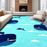 Ultra Soft Area Rug, Non Slip, Stain Resistant, Washable Area Rugs for Living Room, Bedroom, Delightful Blue Waterscape Style(Blue)