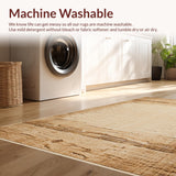 Ultra Soft Area Rug, Non Slip, Stain Resistant, Washable Area Rugs for Living Room, Bedroom, Chic Beige Area Featuring Subtle Wood Grain and Warm Earthy Tones(Beige)