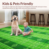 Ultra Soft Area Rug, Non Slip, Stain Resistant, Washable Area Rugs for Living Room, Bedroom, Green Neutral Dining Room Pet-Friendly Low Maintenance Rug(Green)