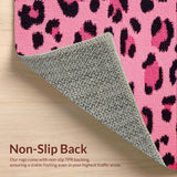 Ultra Soft Area Rug, Non Slip, Stain Resistant, Washable Area Rugs for Living Room, Bedroom, Modern Pink Leopard Bedroom Rug for Teen Girls(Pink)
