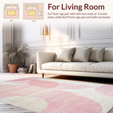 Ultra Soft Area Rug, Non Slip, Stain Resistant, Washable Area Rugs for Living Room, Bedroom, Symmetrical Bow-Shaped Rug, Aesthetic Room Decor(Pink)