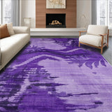 Ultra Soft Area Rug, Non Slip, Stain Resistant, Washable Area Rugs for Living Room, Bedroom, Trendy Plush Watercolor Design(Purple)