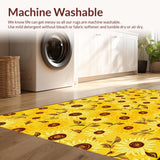 Ultra Soft Area Rug, Non Slip, Stain Resistant, Washable Area Rugs for Living Room, Bedroom, Artisan Crafted Rustic Floral Delight(Yellow)