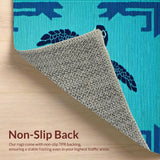 Ultra Soft Area Rug, Non Slip, Stain Resistant, Washable Area Rugs for Living Room, Bedroom, Charming Marine Animal Aesthetic(Blue)