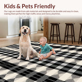 Ultra Soft Area Rug, Non Slip, Stain Resistant, Washable Area Rugs for Living Room, Bedroom, Rustic Gray Geometric Arrangement(Beige)