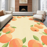 Ultra Soft Area Rug, Non Slip, Stain Resistant, Washable Area Rugs for Living Room, Bedroom, Whimsical Tropical Patterned Delight(Orange)