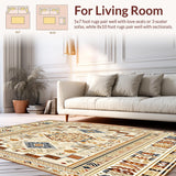 Ultra Soft Area Rug, Non Slip, Stain Resistant, Washable Area Rugs for Living Room, Bedroom, Beige Brown Geometric(Beige)