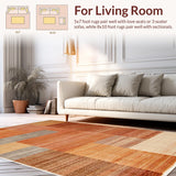 Ultra Soft Area Rug, Non Slip, Stain Resistant, Washable Area Rugs for Living Room, Bedroom, Solid Terracotta Shag Rug for Living Room(Brown)