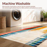 Ultra Soft Area Rug, Non Slip, Stain Resistant, Washable Area Rugs for Living Room, Bedroom, Artful Abstract Color Spectrum(Yellow)