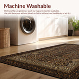 Ultra Soft Area Rug, Non Slip, Stain Resistant, Washable Area Rugs for Living Room, Bedroom, Dynamic Nature Motif Design(Brown)