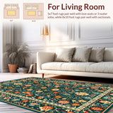 Chic Green Floral Motif(Green)