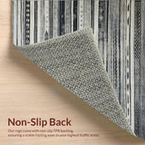Ultra Soft Area Rug, Non Slip, Stain Resistant, Washable Area Rugs for Living Room, Bedroom, Rustic Vintage Ethnic Motif(Gray)