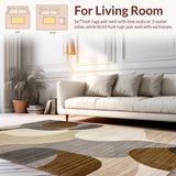 Ultra Soft Area Rug, Non Slip, Stain Resistant, Washable Area Rugs for Living Room, Bedroom, Cozy Earthy Toned Expressions(Beige)