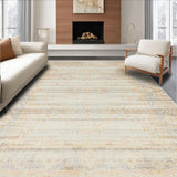 Ultra Soft Area Rug, Non Slip, Stain Resistant, Washable Area Rugs for Living Room, Bedroom, Neutral Beige Area Low Pile Vintage Throw(Gray)
