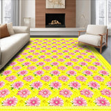 Ultra Soft Area Rug, Non Slip, Stain Resistant, Washable Area Rugs for Living Room, Bedroom, Modern Abstract Floral Aesthetic(Yellow)