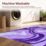 Ultra Soft Area Rug, Non Slip, Stain Resistant, Washable Area Rugs for Living Room, Bedroom, Artistic Fluid Color Blend(Purple)