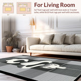 Ultra Soft Area Rug, Non Slip, Stain Resistant, Washable Area Rugs for Living Room, Bedroom, Dramatic Gothic Snake Pattern Design(White)
