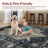 Ultra Soft Area Rug, Non Slip, Stain Resistant, Washable Area Rugs for Living Room, Bedroom, Elegant Ombre Cosmic Design(Gray)
