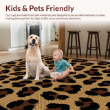 Ultra Soft Area Rug, Non Slip, Stain Resistant, Washable Area Rugs for Living Room, Bedroom, Bold Earthy Animal Print(Brown)