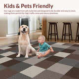 Ultra Soft Area Rug, Non Slip, Stain Resistant, Washable Area Rugs for Living Room, Bedroom, Trendy Minimalist Symmetrical Layout(Brown)
