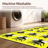Ultra Soft Area Rug, Non Slip, Stain Resistant, Washable Area Rugs for Living Room, Bedroom, Colorful Artistic Floral Tile(Yellow)