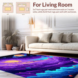 Ultra Soft Area Rug, Non Slip, Stain Resistant, Washable Area Rugs for Living Room, Bedroom, Stellar Bright Nebula Print(Purple)