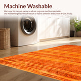 Ultra Soft Area Rug, Non Slip, Stain Resistant, Washable Area Rugs for Living Room, Bedroom, Luxurious Abstract Color Fusion(Orange)