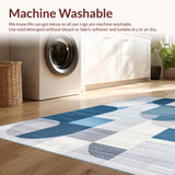 Ultra Soft Area Rug, Non Slip, Stain Resistant, Washable Area Rugs for Living Room, Bedroom, Chic Abstract Soft Surface Design(Blue)