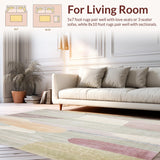 Ultra Soft Area Rug, Non Slip, Stain Resistant, Washable Area Rugs for Living Room, Bedroom, Contemporary Neutral Area With Artistic Blended Hues and Faded Shapes(Gray)