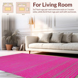 Ultra Soft Area Rug, Non Slip, Stain Resistant, Washable Area Rugs for Living Room, Bedroom, Whimsical Pink Graphic Statement(Pink)