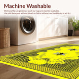 Ultra Soft Area Rug, Non Slip, Stain Resistant, Washable Area Rugs for Living Room, Bedroom, Youthful Bee-Themed Geometric Style(Yellow)