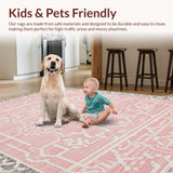 Ultra Soft Area Rug, Non Slip, Stain Resistant, Washable Area Rugs for Living Room, Bedroom, Contemporary Shaggy Patterned Delight(Pink)