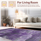 Ultra Soft Area Rug, Non Slip, Stain Resistant, Washable Area Rugs for Living Room, Bedroom, Chic Abstract Colorful Fusion(Purple)
