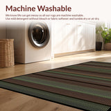 Ultra Soft Area Rug, Non Slip, Stain Resistant, Washable Area Rugs for Living Room, Bedroom, Whimsical Striped Textured Delight(Brown)