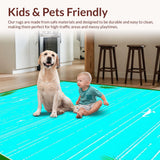 Ultra Soft Area Rug, Non Slip, Stain Resistant, Washable Area Rugs for Living Room, Bedroom, Coastal Turquoise Surfboard Aesthetic(Blue)