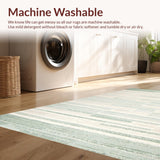 Ultra Soft Area Rug, Non Slip, Stain Resistant, Washable Area Rugs for Living Room, Bedroom, Sleek Monochrome Linear Composition(Beige)