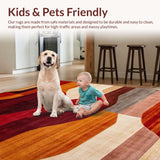 Ultra Soft Area Rug, Non Slip, Stain Resistant, Washable Area Rugs for Living Room, Bedroom, Abstract Earthy Tones Composition(Red)