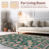 Ultra Soft Area Rug, Non Slip, Stain Resistant, Washable Area Rugs for Living Room, Bedroom, Lush Green Garden Inspired Layers(Green)