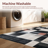 Ultra Soft Area Rug, Non Slip, Stain Resistant, Washable Area Rugs for Living Room, Bedroom, Classic Tiled Geometric Harmony(Gray)