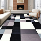 Ultra Soft Area Rug, Non Slip, Stain Resistant, Washable Area Rugs for Living Room, Bedroom, Stylish Minimalist Bedroom High Traffic Wool Carpet(Black)