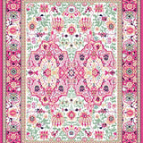 Ultra Soft Area Rug, Non Slip, Stain Resistant, Washable Area Rugs for Living Room, Bedroom, Feminine Elegant Floral Tapestry(White)