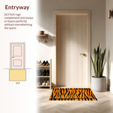 Ultra Soft Area Rug, Non Slip, Stain Resistant, Washable Area Rugs for Living Room, Bedroom, Rustic Earthy Tiger Skin Motif(Orange)