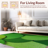 Ultra Soft Area Rug, Non Slip, Stain Resistant, Washable Area Rugs for Living Room, Bedroom, Nature-Inspired Grass Green Round Nursery Rug(Green)