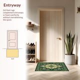 Ultra Soft Area Rug, Non Slip, Stain Resistant, Washable Area Rugs for Living Room, Bedroom, Scandinavian Spotted Abstract Area(Green)